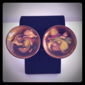 Vintage Screwback Artistic Design Earrings